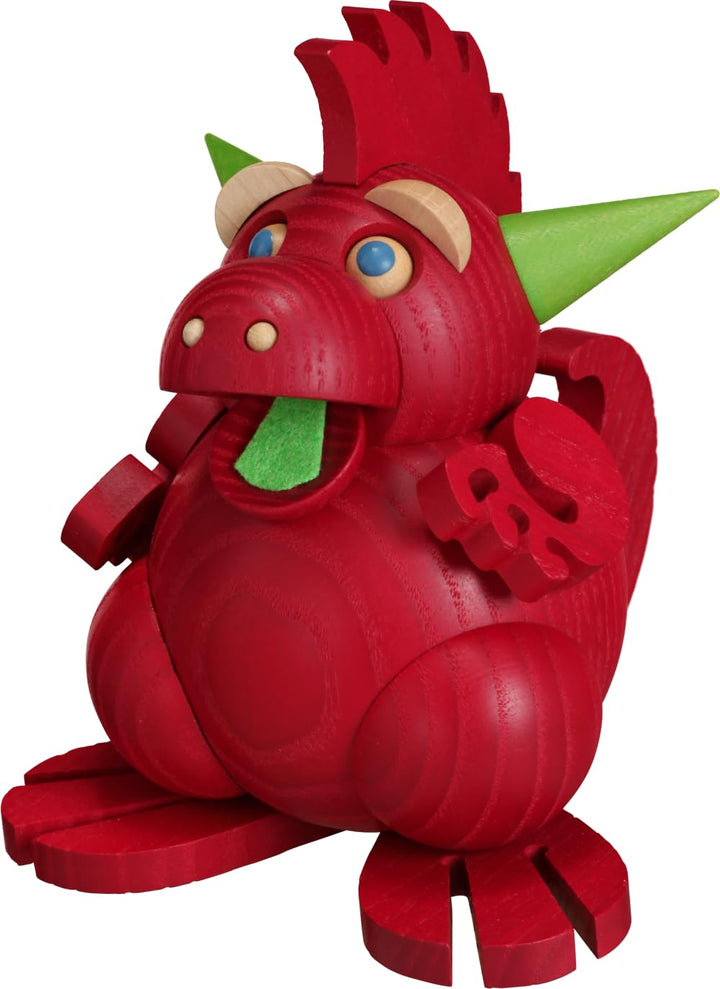 Seiffener Volkskunst | Kugelräucherfigur 12 cm | Räucherdrache | Räuchermännchen | Original Erzgebir