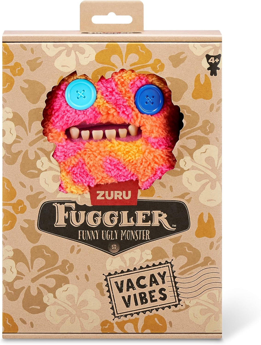 Fuggler Vacay Vibes 23 cm von ZURU, Lustiges Hässliches Monster, Plüschtier für Kinder und Erwachsen