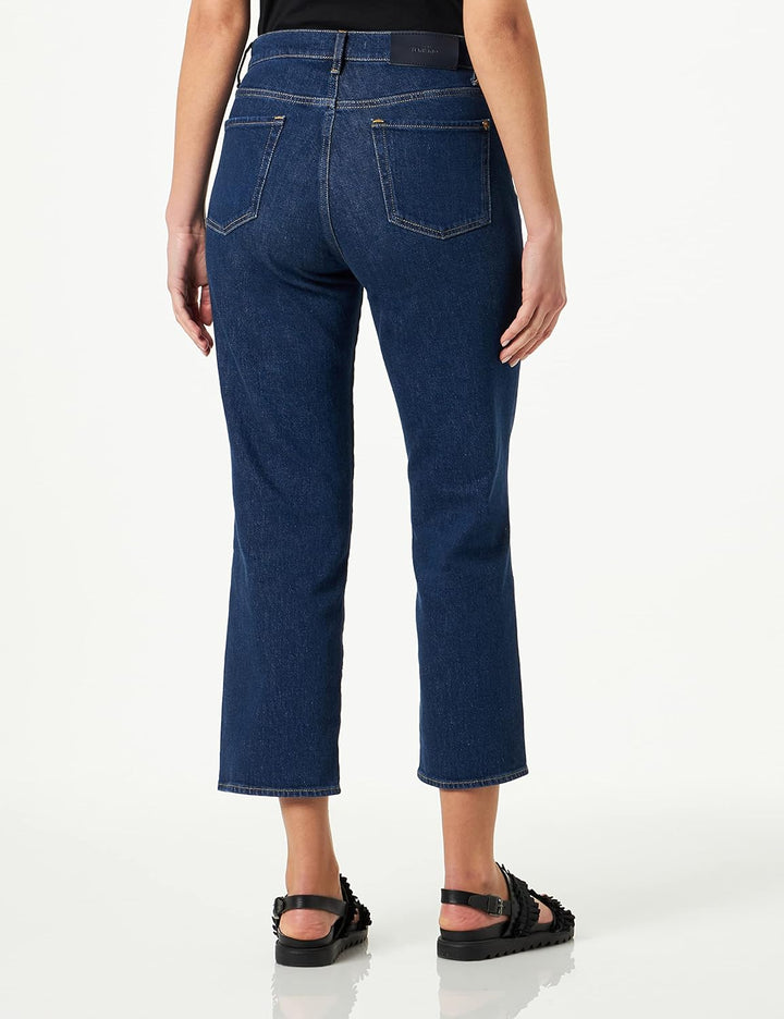 7 For All Mankind Damen Logan Stovepipe Deep Dive Jeans 28 Dark Blue, 28 Dark Blue
