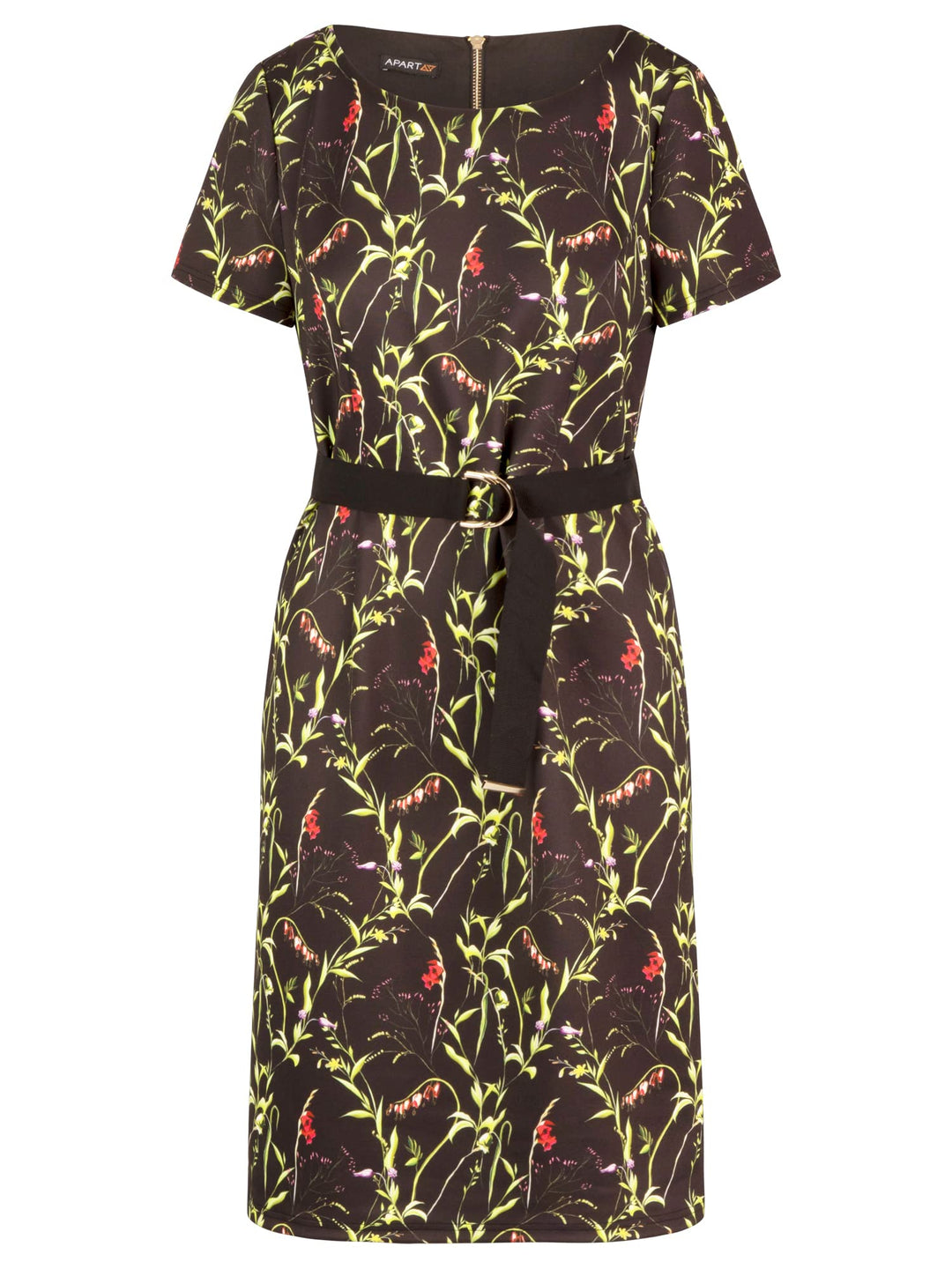 ApartFashion Damen Kleid, 44 Schwarz-multicolor