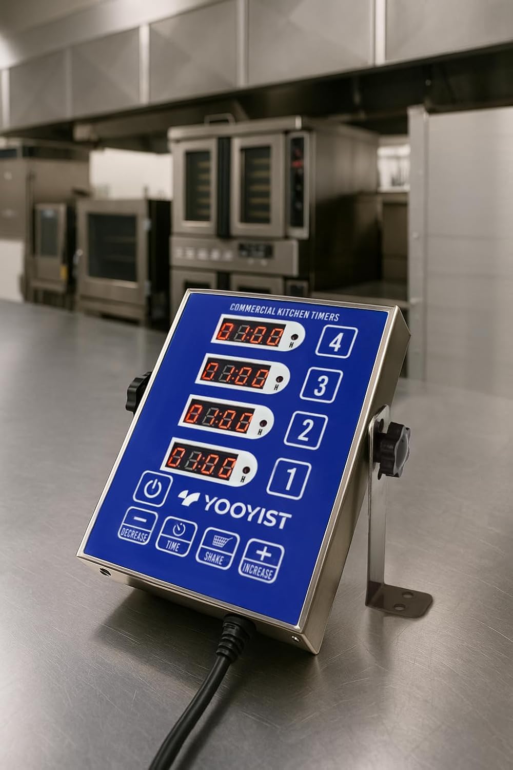 YOOYIST Kommerzieller 4-Kanal-Küchentimer Restaurant-Timer lauter Alarm Kocherinnerung Edelstahl für