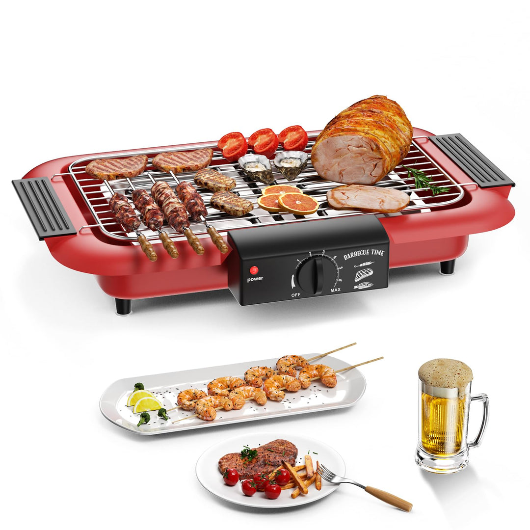 Elektrischer Grill, antihaftbeschichtet, rauchfrei, für den Innen- und Aussenbereich, 2000 W, Doppel