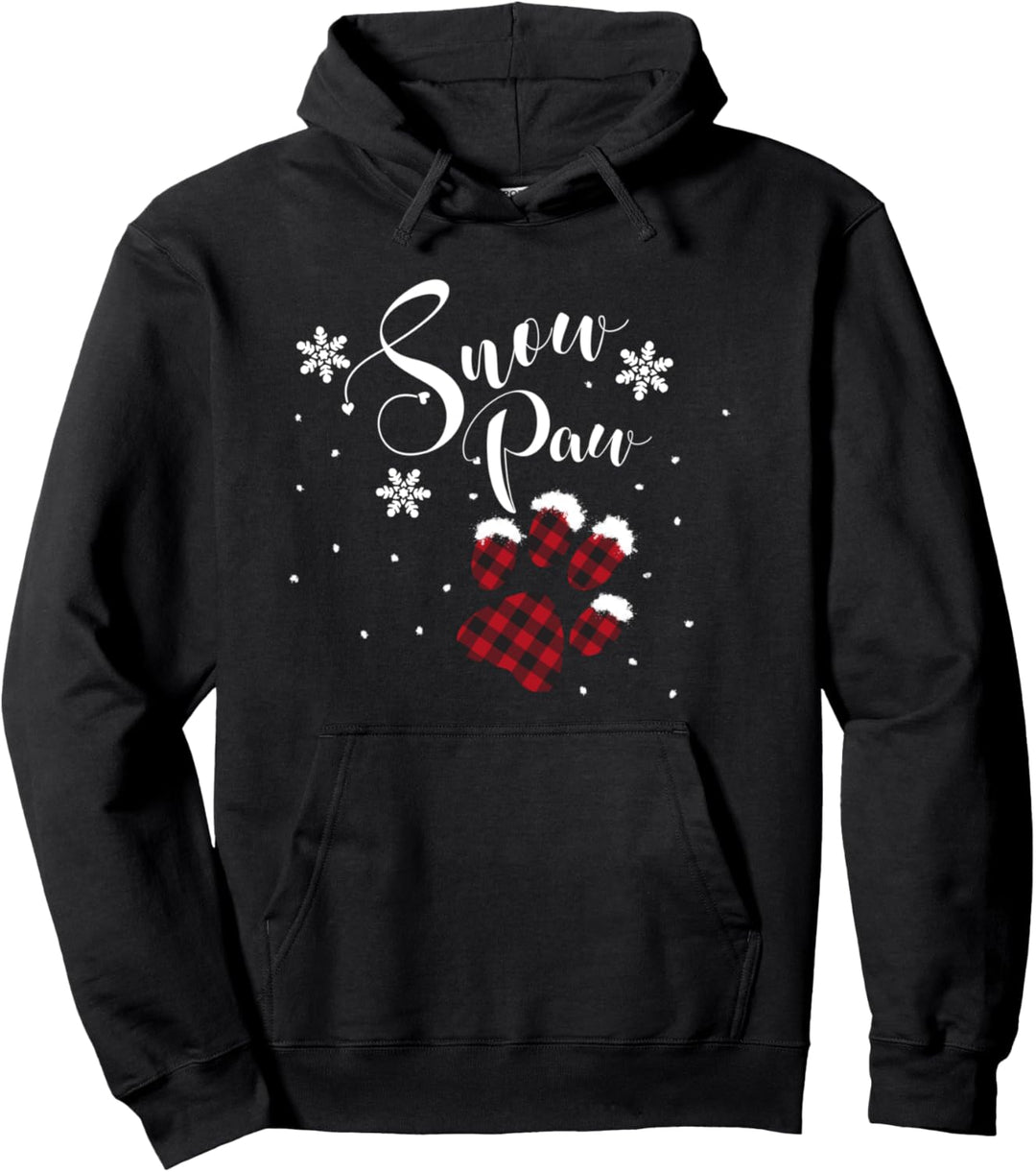 Pfote von Hund Katze mit Schneeflocken Snow Paw Geschenk Pullover Hoodie