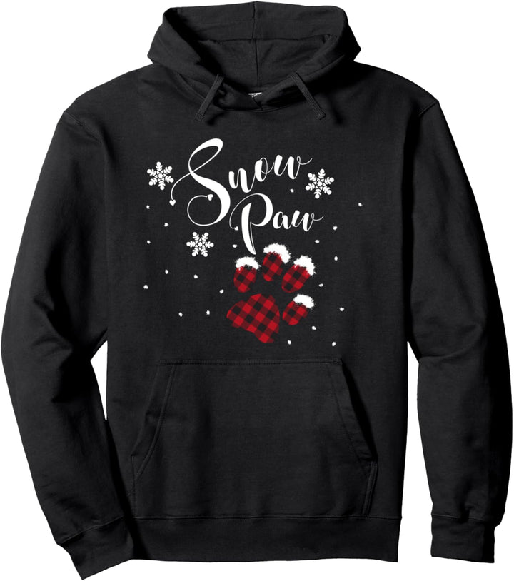 Pfote von Hund Katze mit Schneeflocken Snow Paw Geschenk Pullover Hoodie