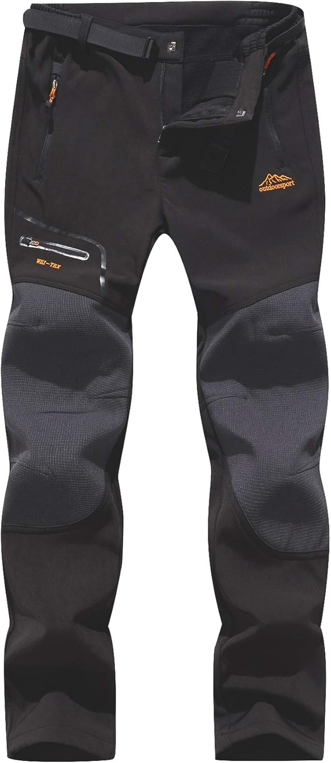 BenBoy Herren Wanderhose Wasserdicht Softshellhose Outdoorhose Winddicht Warm Gefüttert Skihose Snow