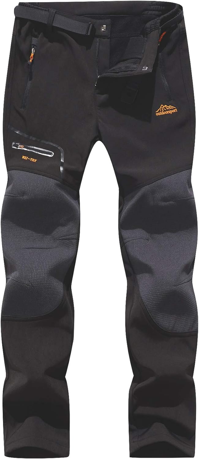 BenBoy Herren Wanderhose Wasserdicht Softshellhose Outdoorhose Winddicht Warm Gefüttert Skihose Snow