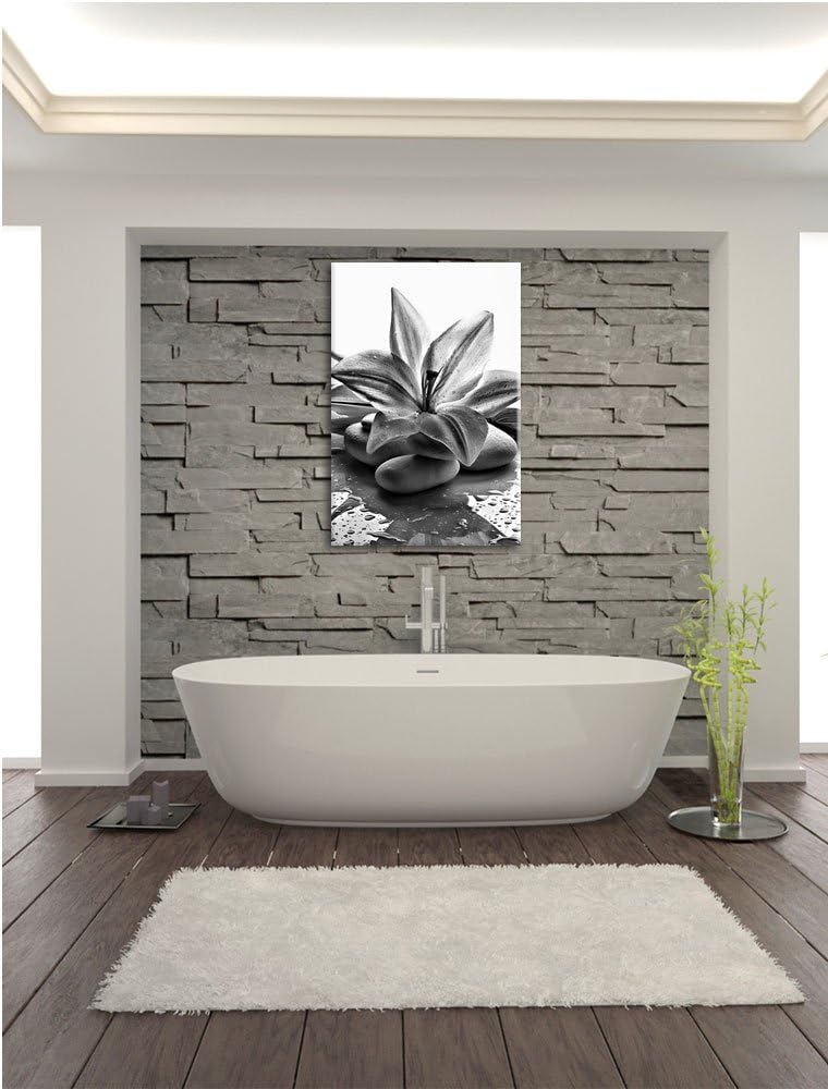 Pixxprint Blaue Lilie und Tulpe als Leinwandbild/Grösse: 100x70 / Wandbild/Kunstdruck/fertig bespann