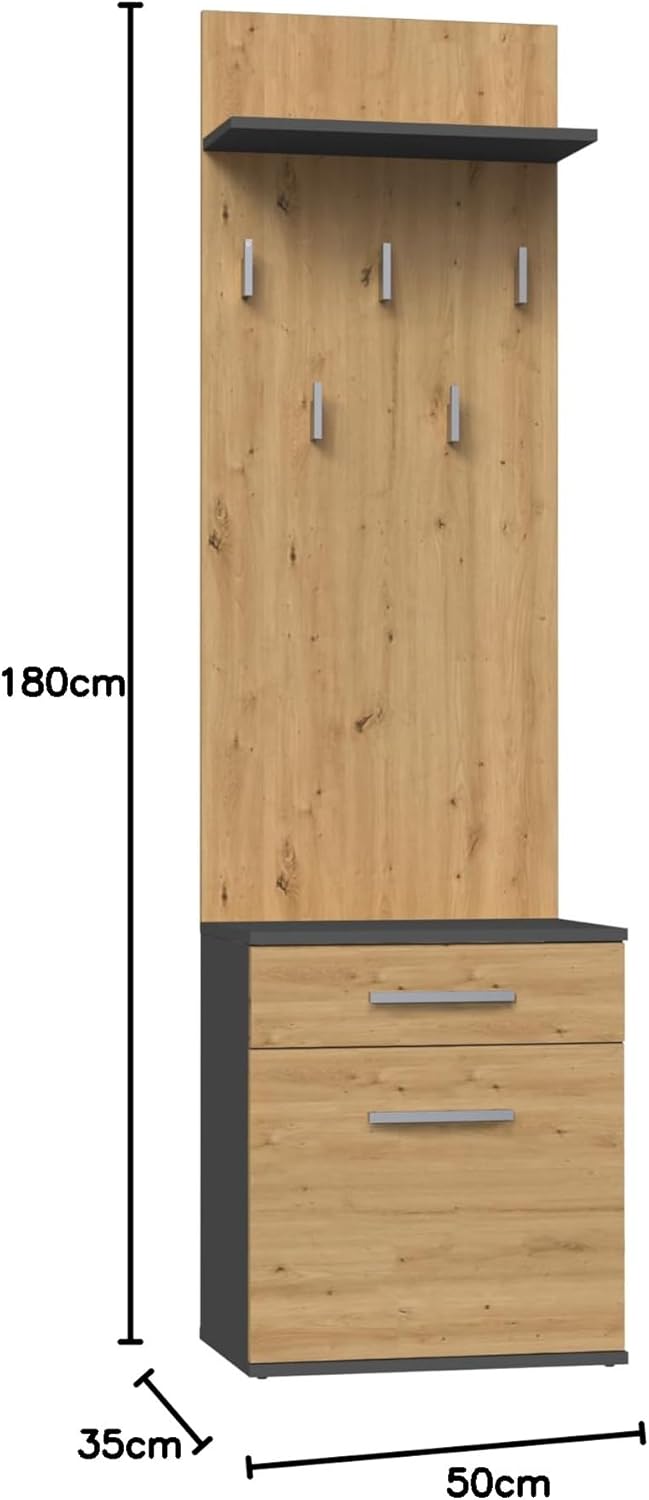 CDF Garderobe Schuhschrank Flurgarderobe Garderobenpaneel Eingangsschrank mit Kleiderhaken Jackenauf