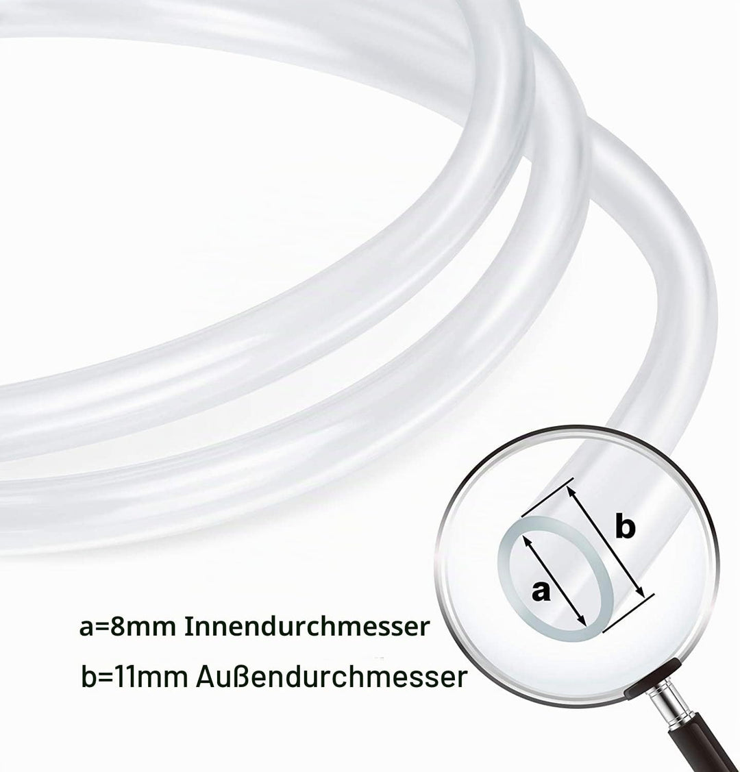 8mm x 11mm 10M Länge, Wasserschlauch, Aquariumschlauch, Luftschlauch, Benzinschlauch, für Öl und Luf
