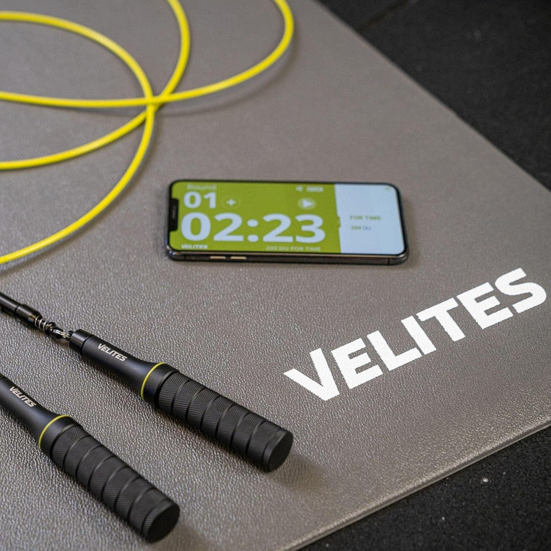 Velites Rutschfeste Sprungmatte, CrossFit Training Qualität, Grau