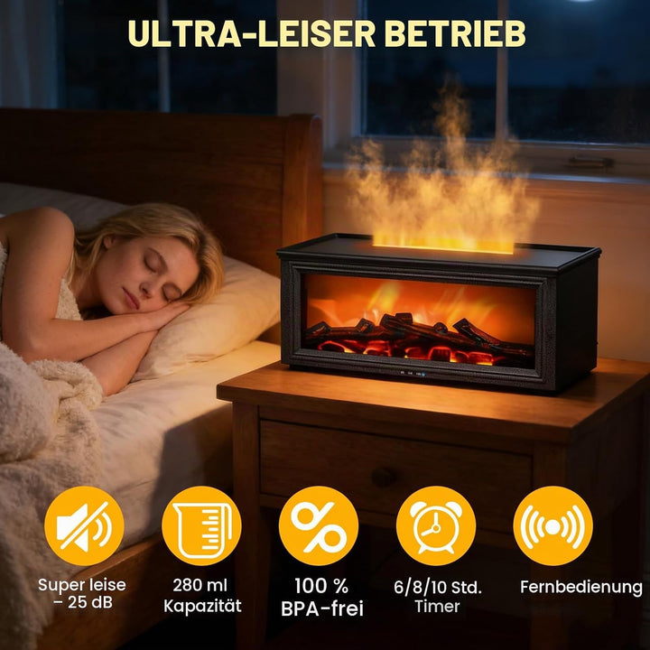 Mini-Luftbefeuchter für Schlafzimmer, 280ML Tragbare Diffuser Luftbefeuchter, 7-Farben LED Aroma Dif