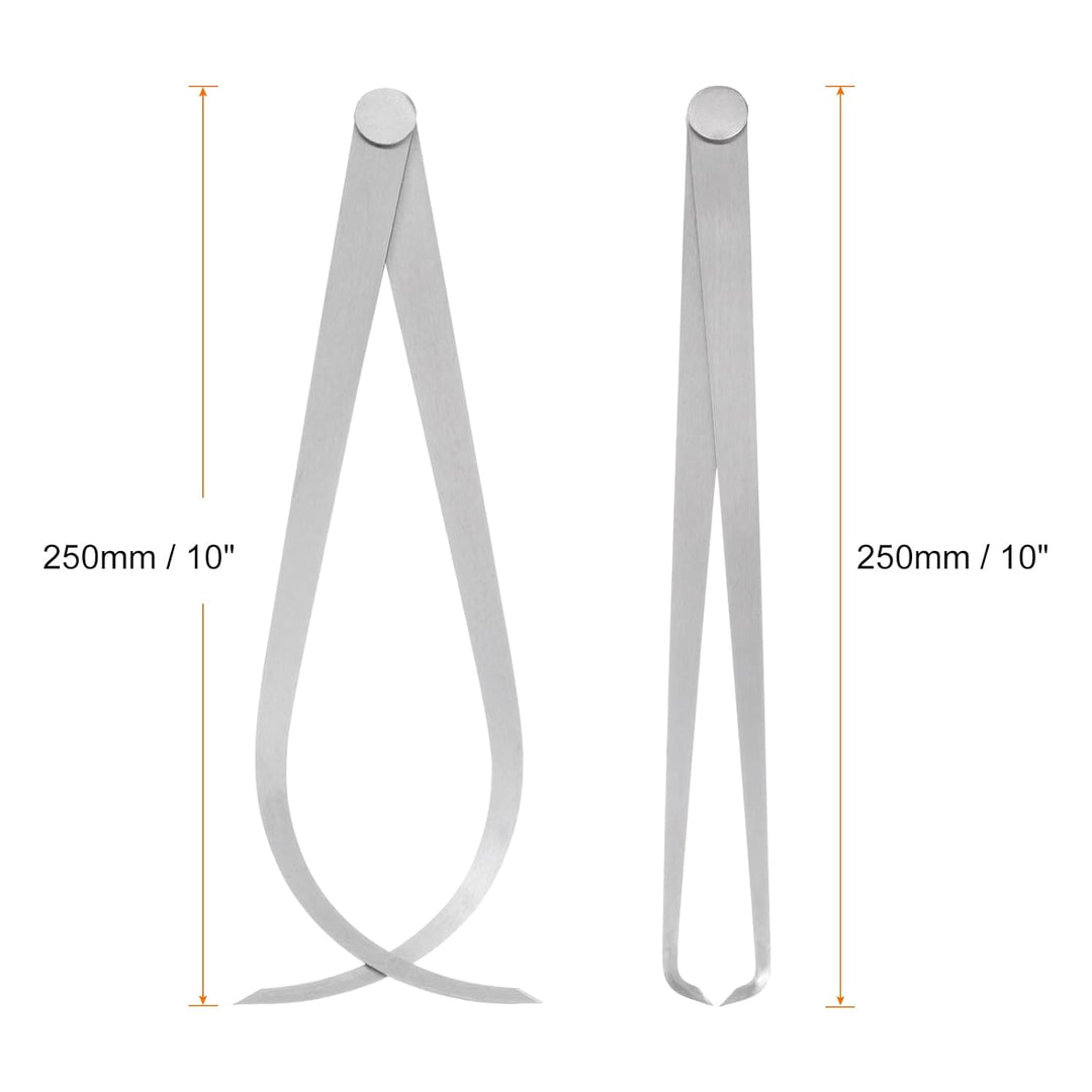 sourcing map Feste Verbindung Innen Aussen Messschieber Set 250mm 10" Edelstahl Metall Feste Reibung