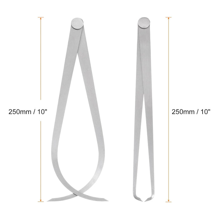 sourcing map Feste Verbindung Innen Aussen Messschieber Set 250mm 10" Edelstahl Metall Feste Reibung