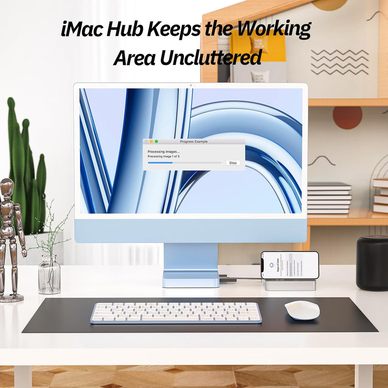 Minisopuru USB C Hub für iMac 24 Zoll 2021/2023, iMac Zubehör unterstützt M.2 NVMe SSD, iMac USB Hub
