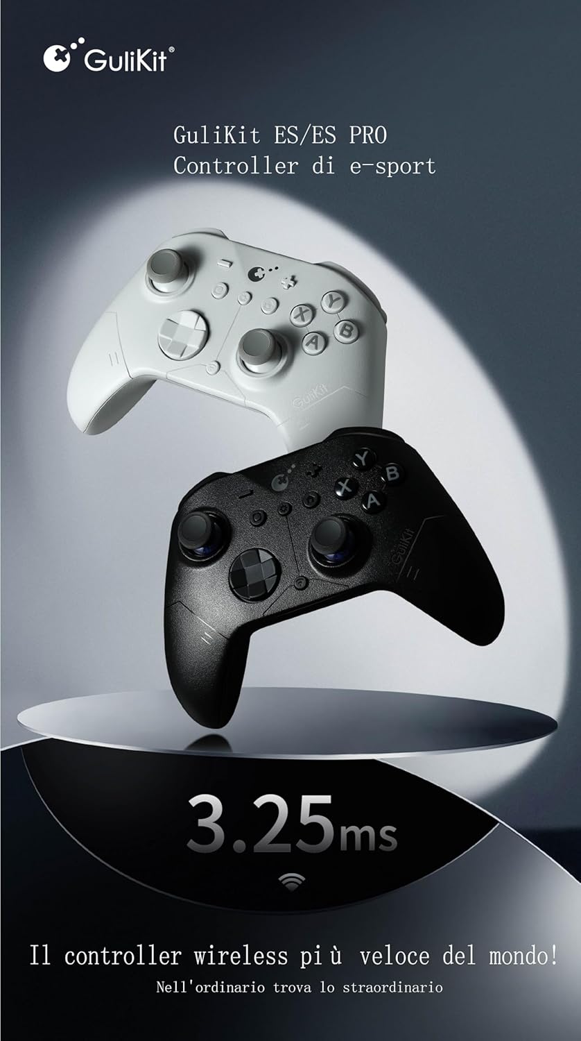 GuliKit ES PRO Wireless PC Gaming Controller für Switch 1/2, Windows/Android/Mac/Steam Deck mit 3,25