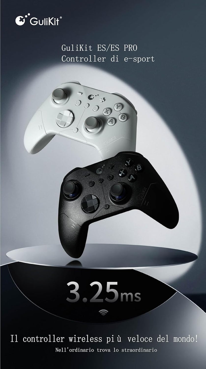 GuliKit ES PRO Wireless PC Gaming Controller für Switch 1/2, Windows/Android/Mac/Steam Deck mit 3,25