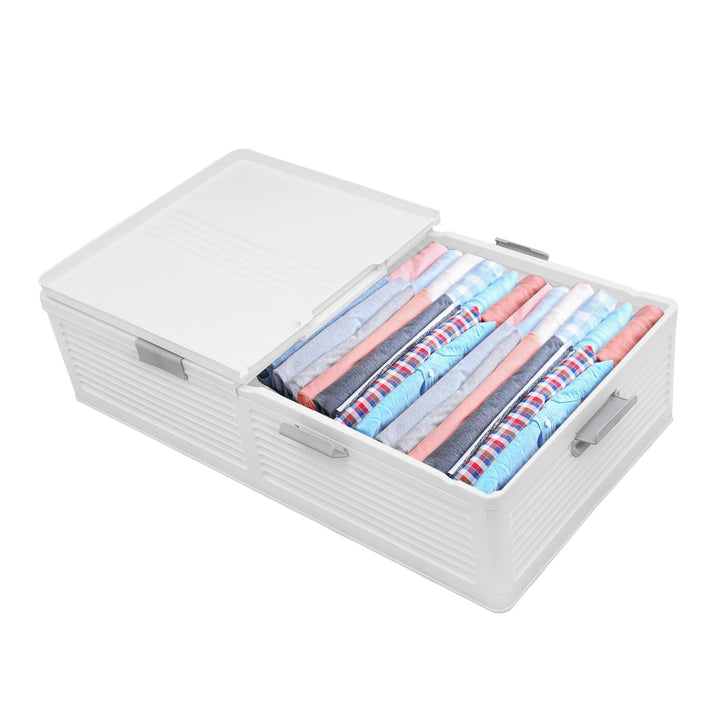 Kunststoff Unterbettkommode 101 * 51,5 * 24cm Gross Unterbett Aufbewahrung Box mit Deckel, Unterbett