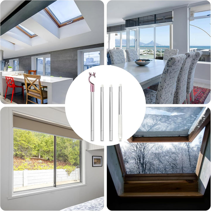 Dachfenster Stange zum Öffnen mit Stockhaken - Dachfenster Öffner Stange Stab mit Haken, Fensteröffn