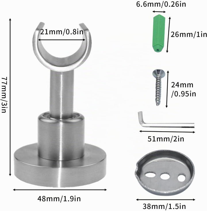 Handbrause Halterung, Verstellbarer Brausehalter, 360° Drehbar Duschkopfhalterung, Universel Edelsta