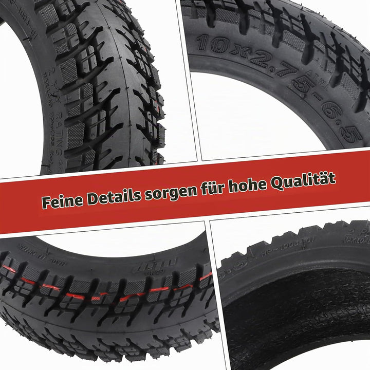 HPGAACD 10x2.75-6.5 Off-Road Vakuumreifen，10 Zoll Elektroroller Umrüstung Reifen für Speedway 5/Dual