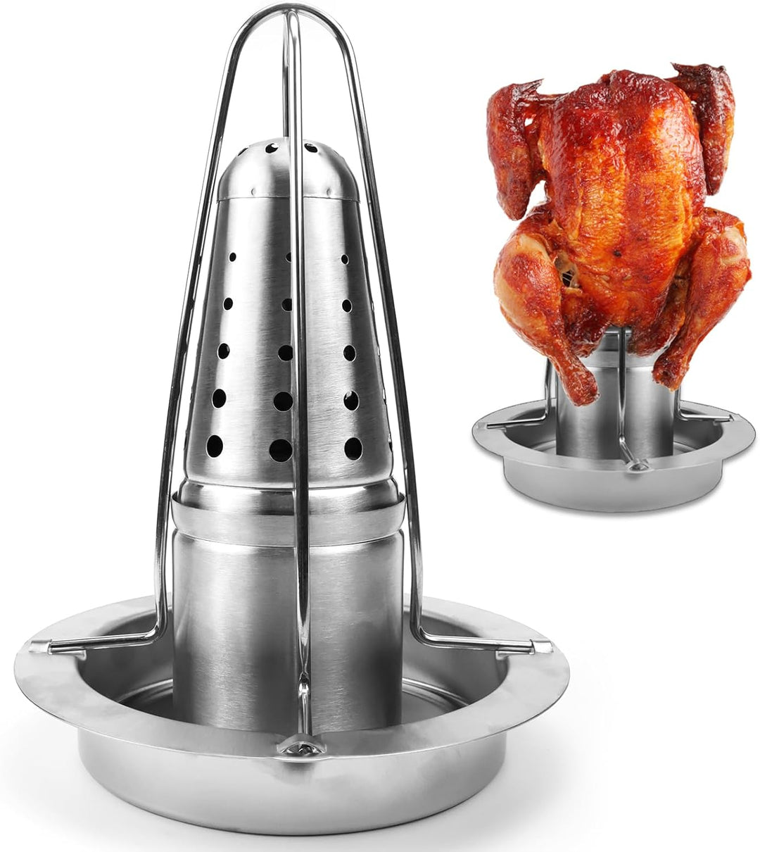 Hähnchenbräter 1 Stück Hähnchenhalter Grill Hähnchengrill aus Edelstahl Geflügelbräter für Backofen