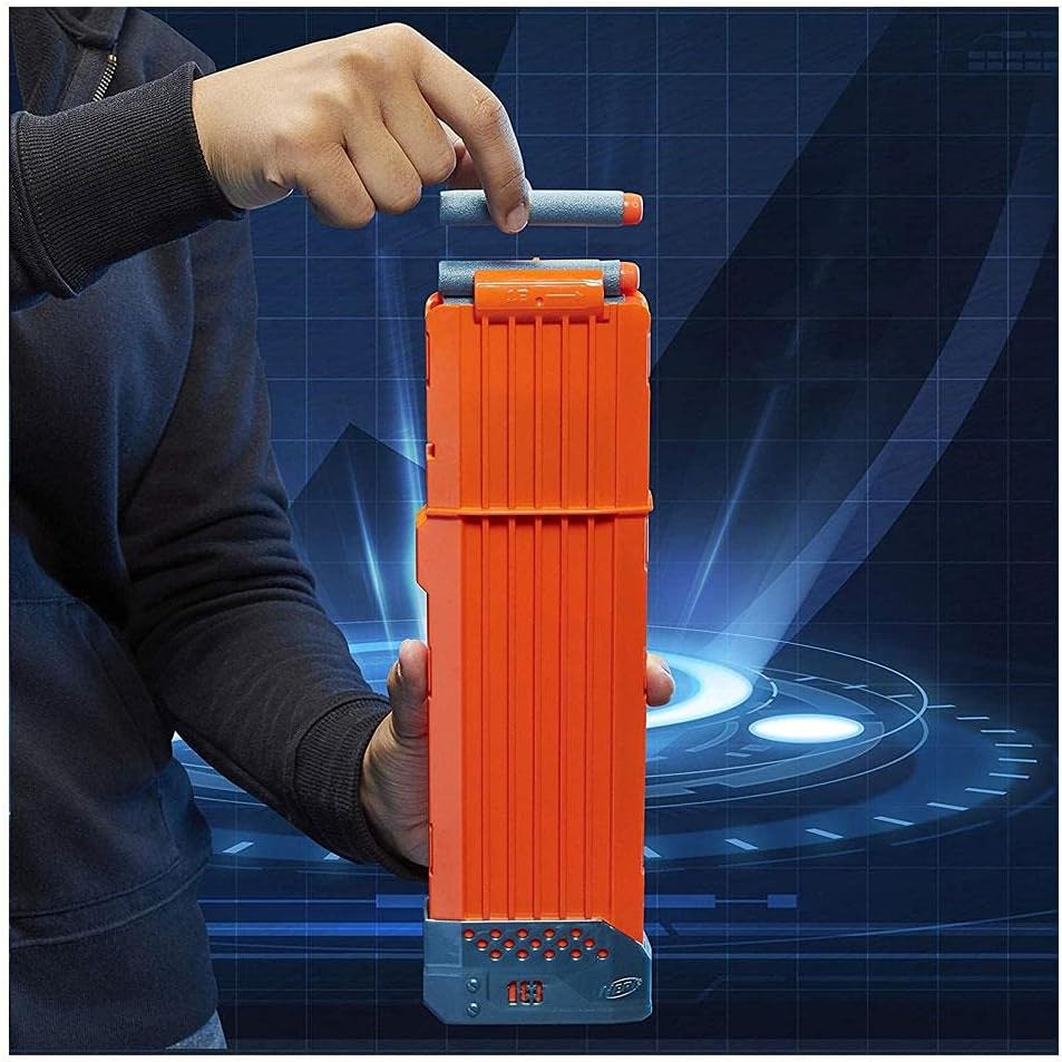 Nerf Elite 2.0 Turbine CS-18 motorisierter Blaster, 36 Nerf Darts, 18-Dart Clip-Magazin, Tactical Ra