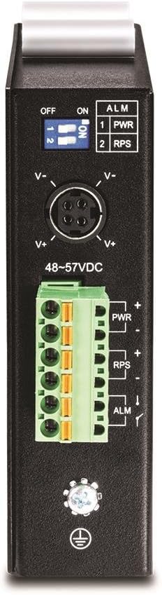 TRENDnet TI-PG541 5-Port-gehärteter industrieller Gigabit-PoE + -DIN-Schienen-Switch, 120-W-Leistung