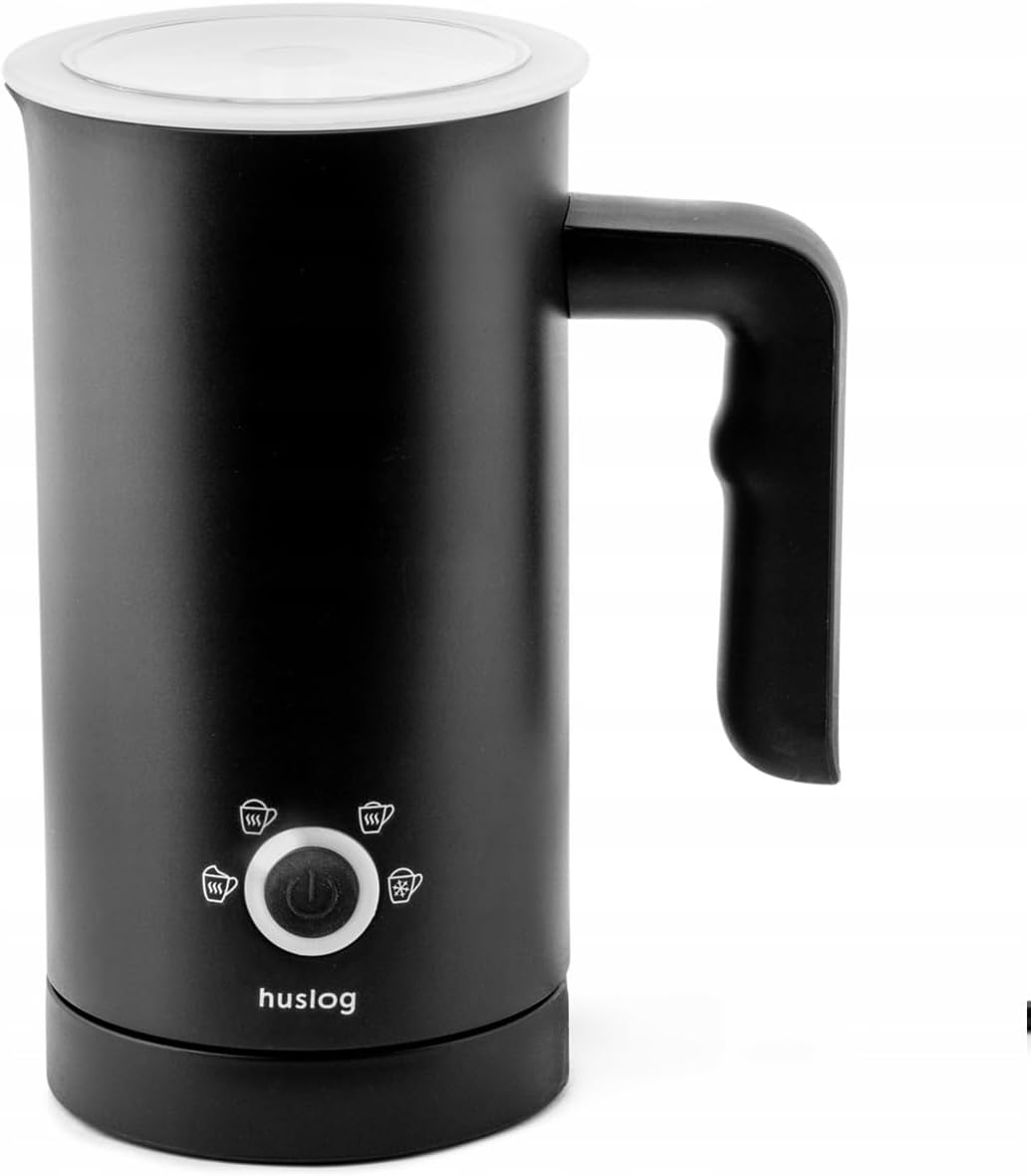 Milchaufschäumer mit Heizung, 4 Milchaufschäummodi, 500W, Schwarz, Schwarz