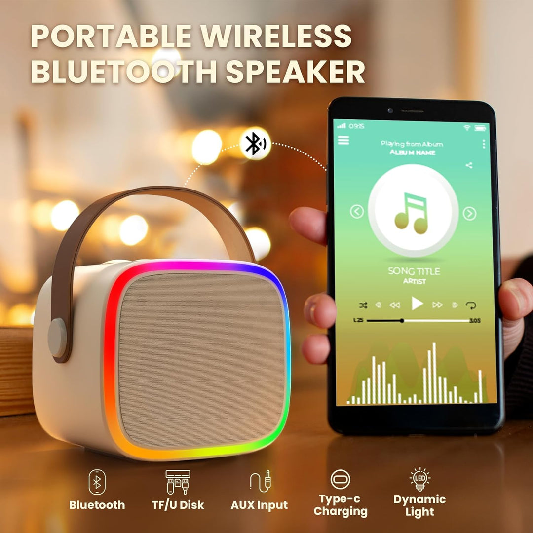 BONAOK Mikrofon Karaoke Maschine, Bluetooth Karaokemaschinen für Kinder Erwachsene, Tragbarer Karaok