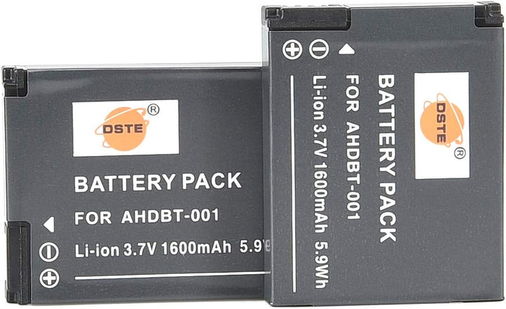 DSTE®（2 Pack） Ersatz Batterie und DC121E Reise Ladegerät Compatible für GoPro AHDBT-001 Hero GoPro H