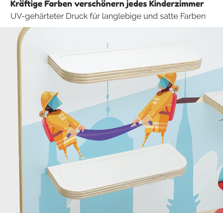stadtecken Holzregal für Musikbox I Geeignet für die Toniebox und ca. 50 Tonies I Perfekte Tonie Auf