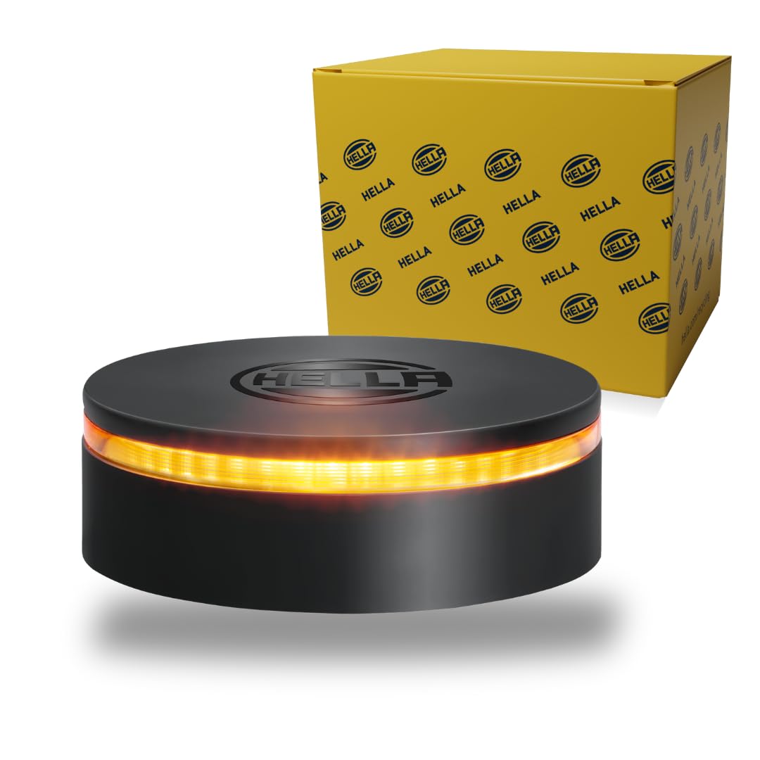 HELLA - LED-Rundumkennleuchte - K-LED Rebelution - 12/24V - Gelb - geschraubt - Kabel: 150mm - Steck