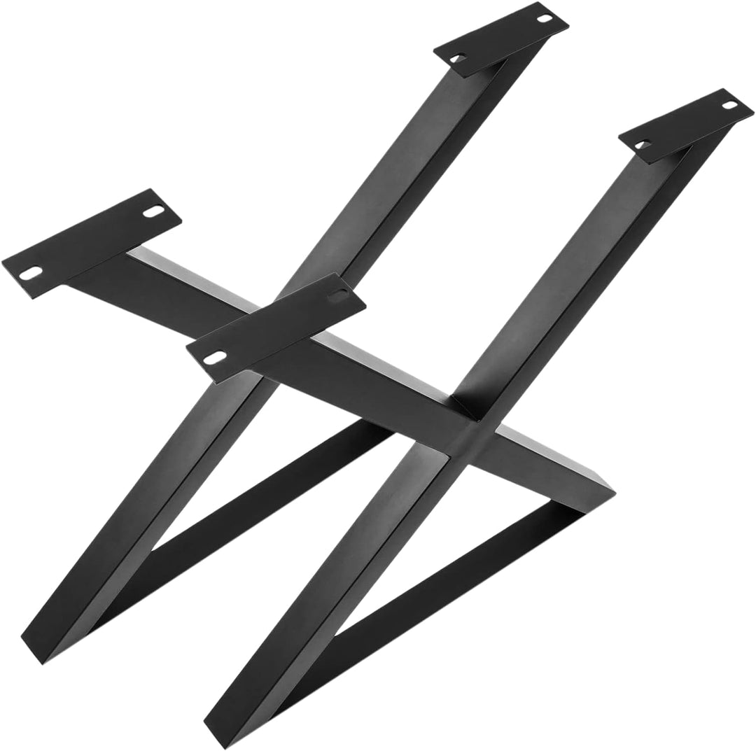 PrimeMatik - Tischbeine in 'X' aus Stahl 680 x 50 x 710 mm 2-Pack