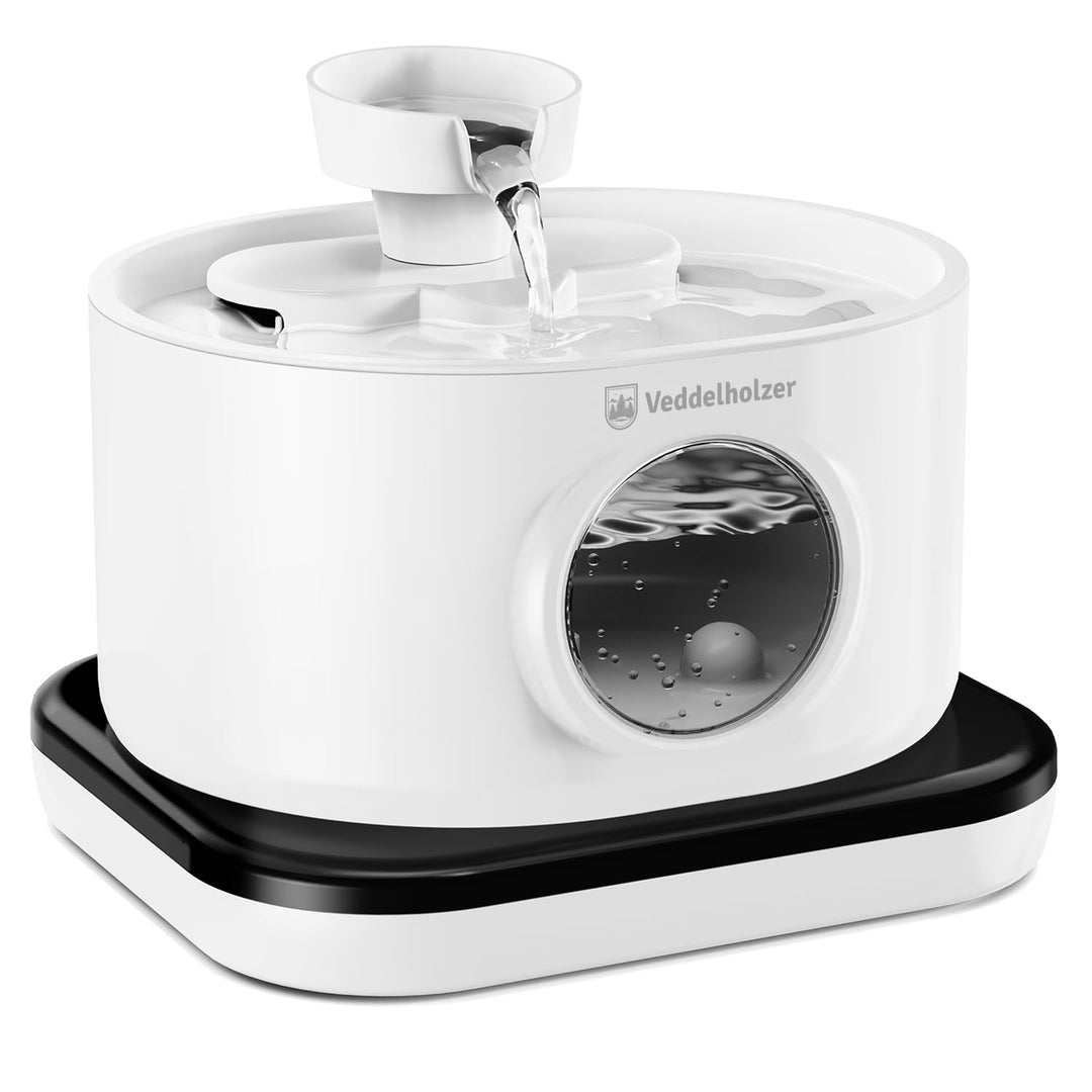 Veddelholzer 2,8 Liter Premium Katzenbrunnen kabellos mit Bewegungsmelder und 4 Fach Filter extrem l