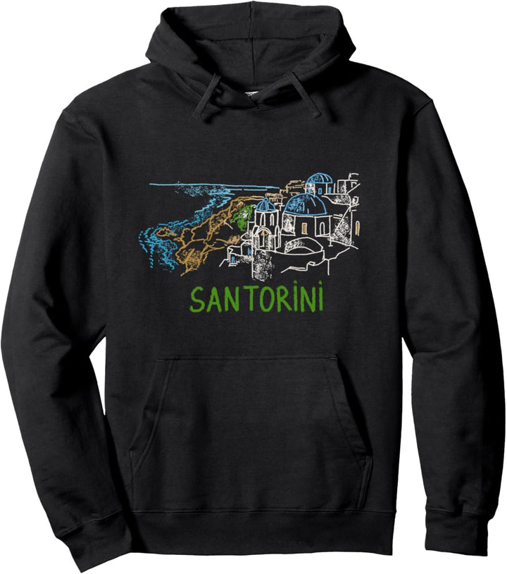 Santorini Griechenland Kunstgeschenk Männer Frauen Pullover Hoodie