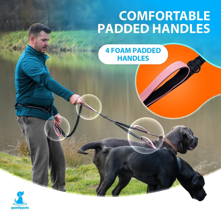 Joggingleine für Hunde zum Laufen, Joggen, Wandern | 2 in 1 Joggingleine und Normale Hundeleine für