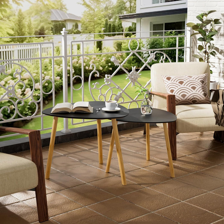 Couchtisch, 2er Set Moderne Wohnzimmertisch, Beistelltisch Coffee Table Sofatisch, Tischkombination