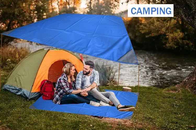 Picknickdecke 200x210cm,Ultraleicht Tragbare Stranddecke,4 Befestigung Ecken Sandabweisende Camingde