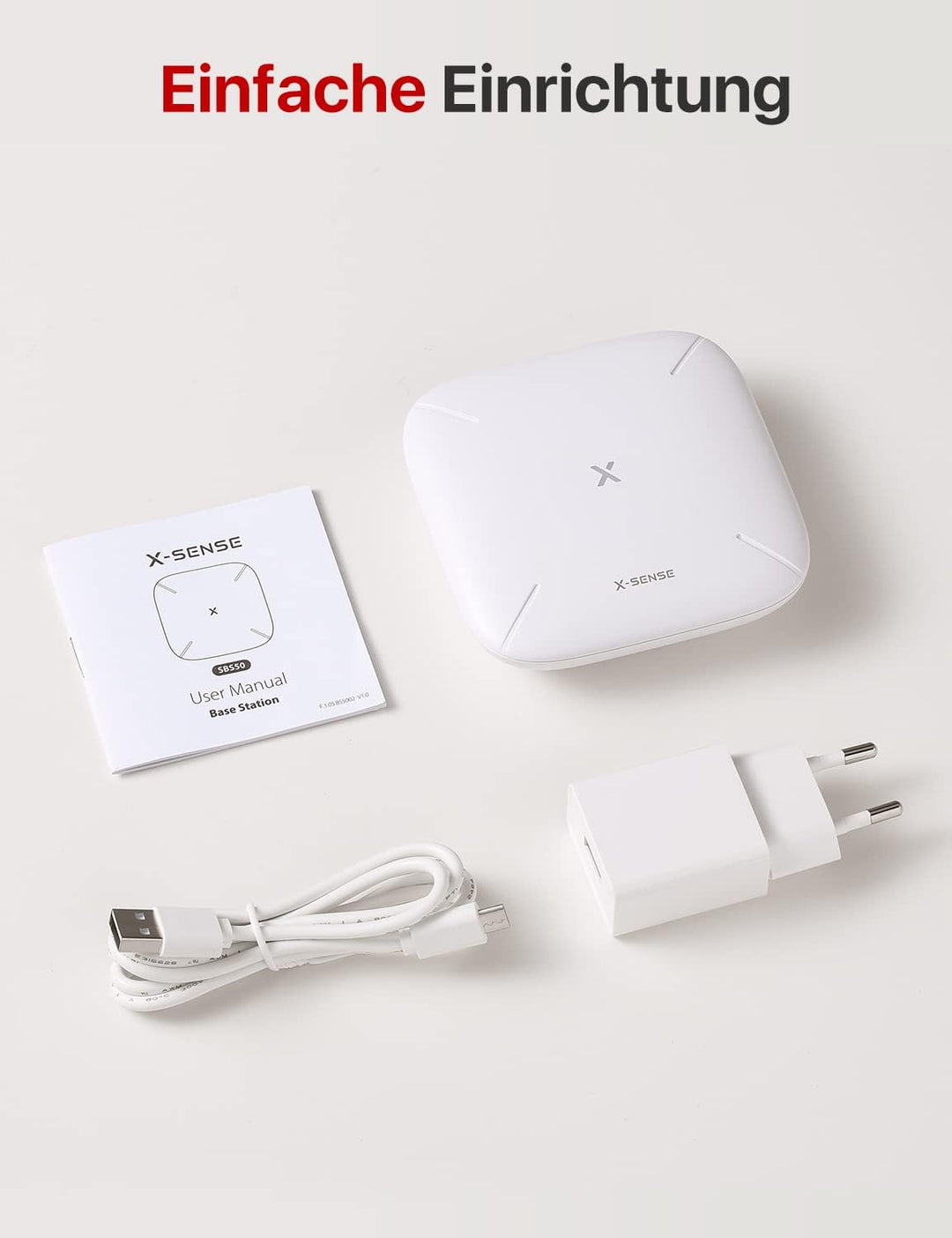 X-Sense Smart Home-Basisstation – Kompaktes Design, erfordert 2,4-GHz-WLAN, mit 2-in-1-Taste für Stu