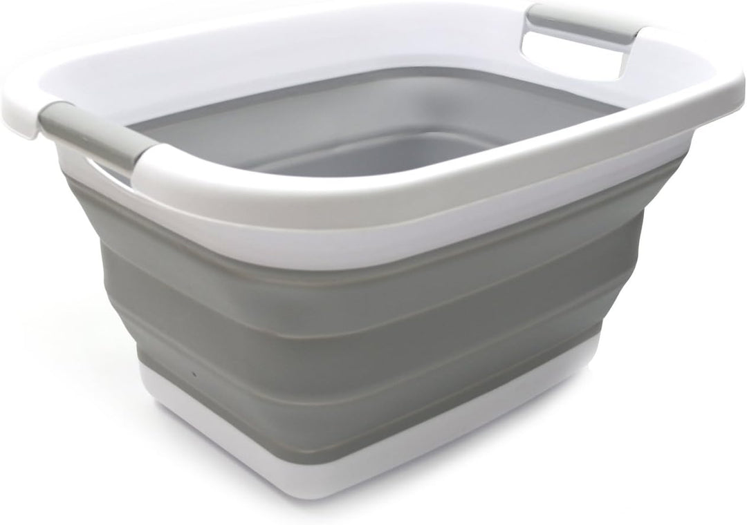 SAMMART 25L Zusammenklappbarer Wäschekorb / -wanne - faltbarer Aufbewahrungsbehälter/Organizer - tra