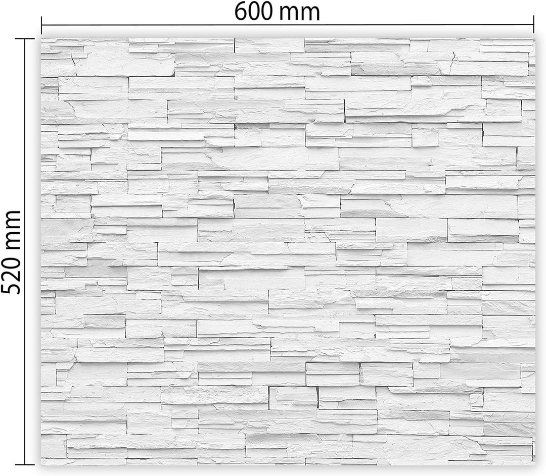 SmartDecoration Herdabdeckplatte Ceranfeldabdeckung aus Glas 60x52 cm Einteilig Motiv "Granitstein"