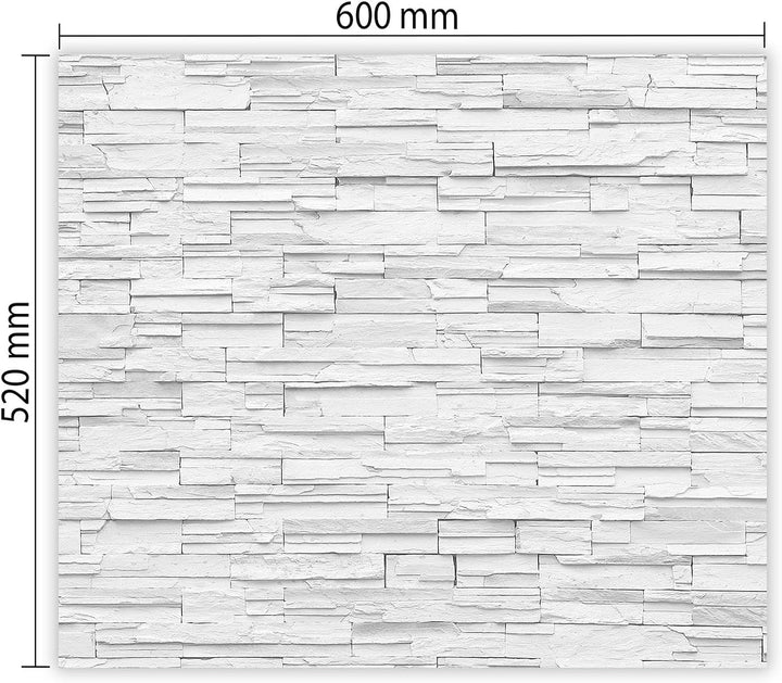 SmartDecoration Herdabdeckplatte Ceranfeldabdeckung aus Glas 60x52 cm Einteilig Motiv "Granitstein"