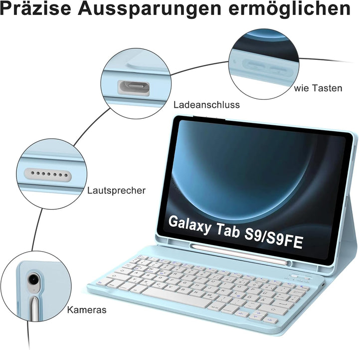 IVEOPPE Tastatur für Samsung Galaxy Tab S9FE/S10FE 10.9", Hülle Tastatur Galaxy Tab S9 FE/S10FE, Mag