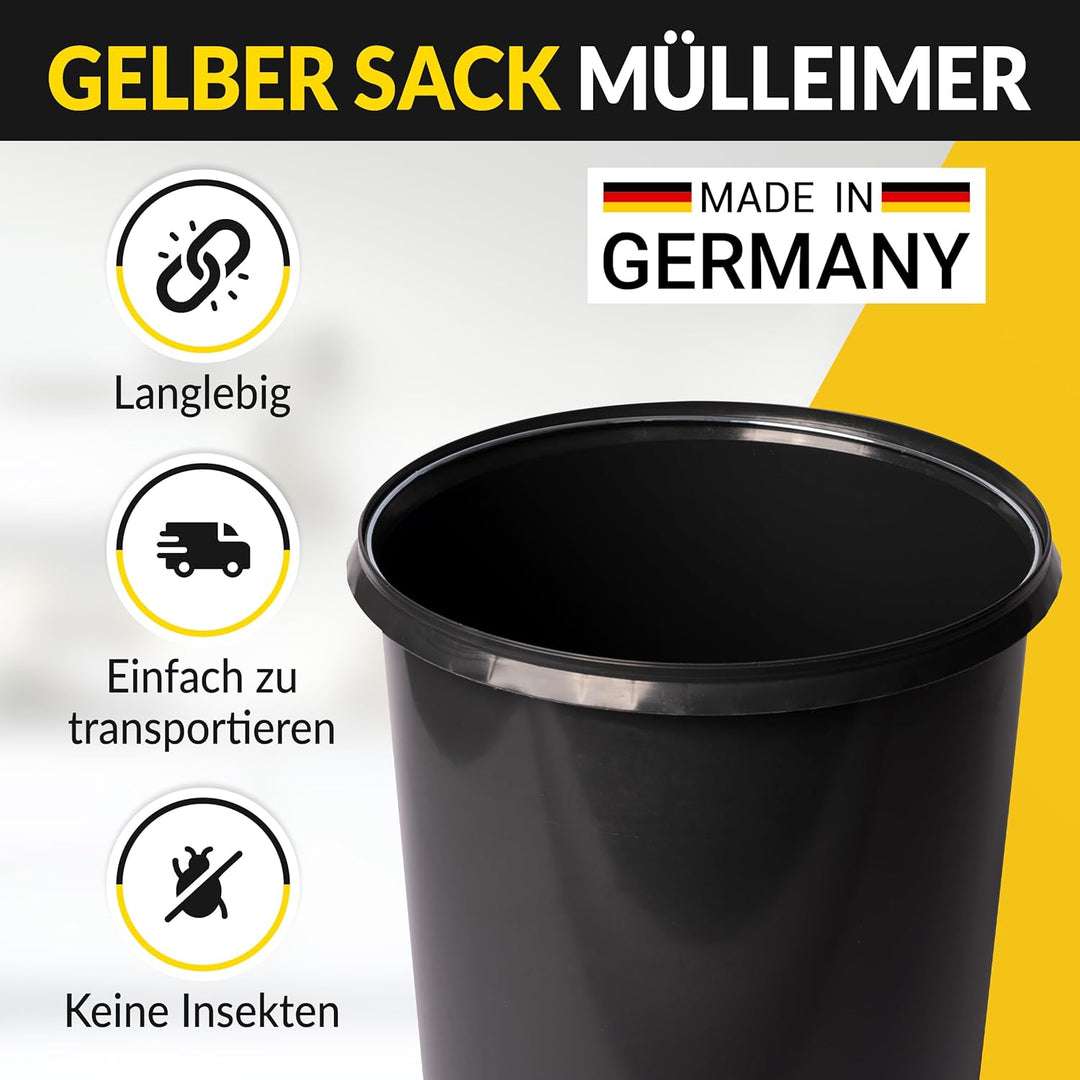 Topanbieter999 60 Liter Mülleimer Sack-Ständer Gelber Sack Eimer Müllsackständer mit rotem Deckel -