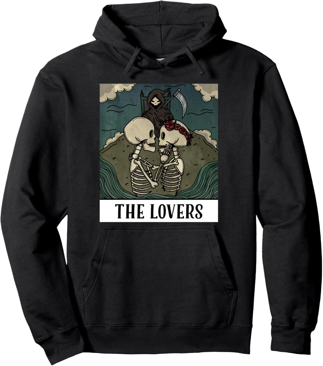 Grim Reaper The Lovers Tarot Card Men Women Pullover Hoodie