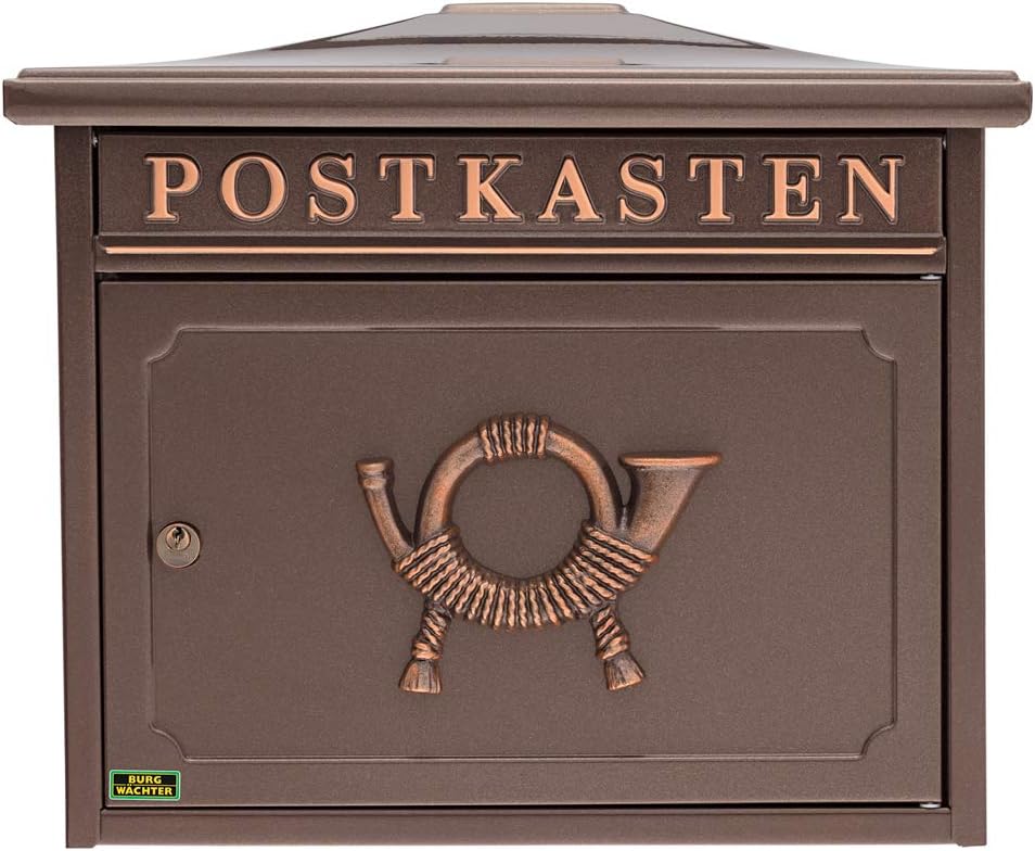 BURG-WÄCHTER Klassischer Briefkasten ohne Zeitungsfach und Namensschild, Verzinkter Stahl, Einwurf-F