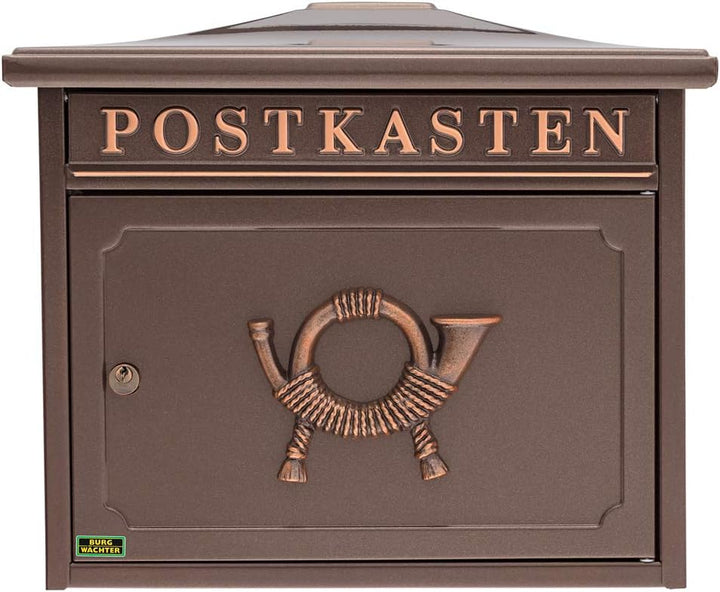 BURG-WÄCHTER Klassischer Briefkasten ohne Zeitungsfach und Namensschild, Verzinkter Stahl, Einwurf-F
