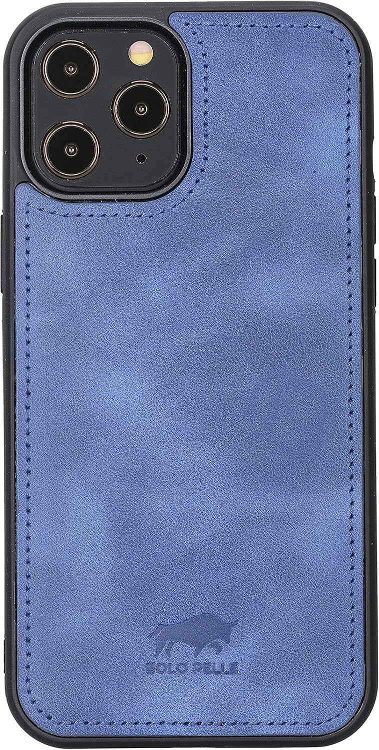Solo Pelle Lederhülle kompatibel für iPhone 12 Pro Max in 6.7 Zoll abnehmbare Hülle (2in1) inkl. Kar