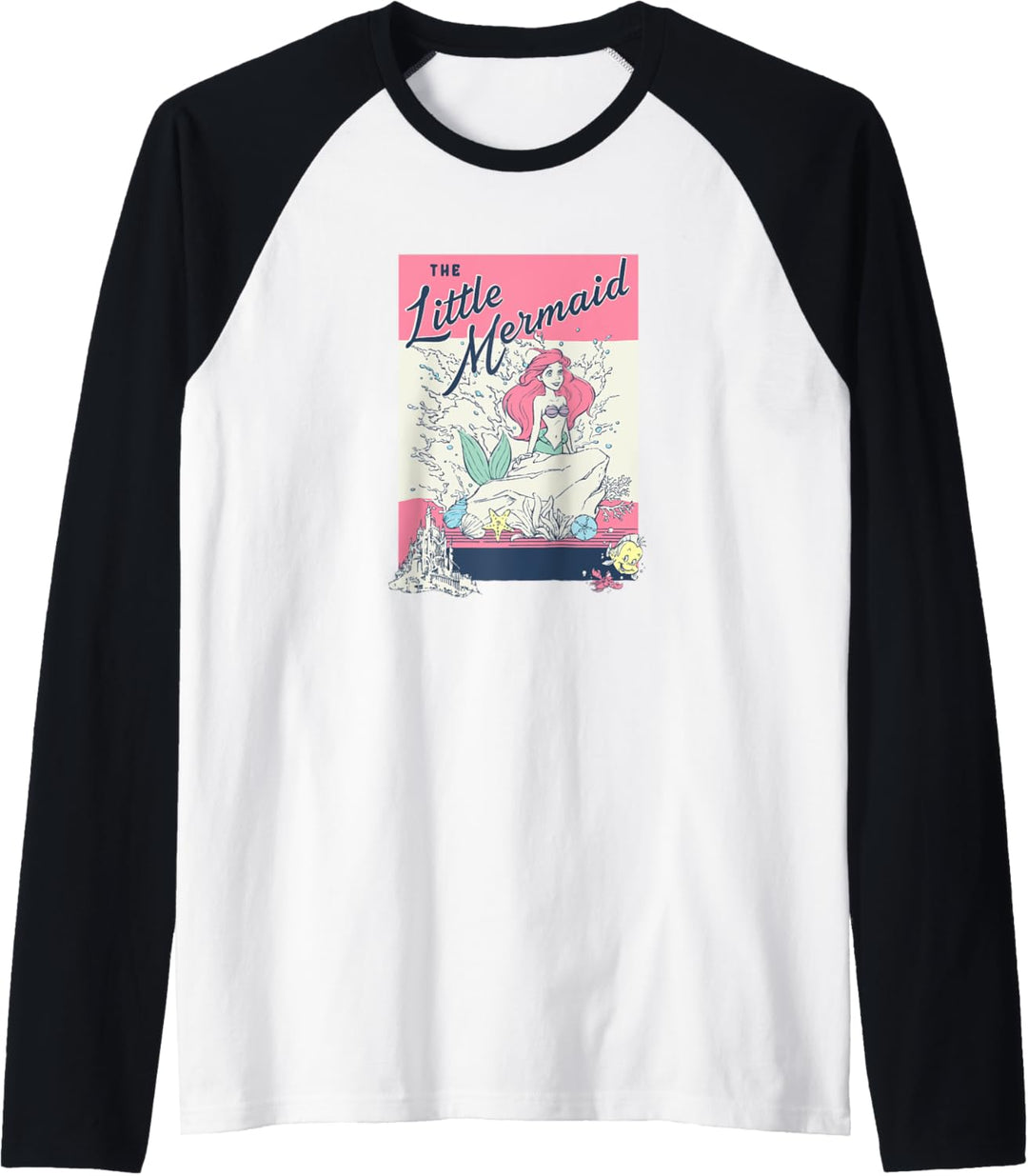 Disney The Little Mermaid Ariel & Flounder Vintage Poster Raglan