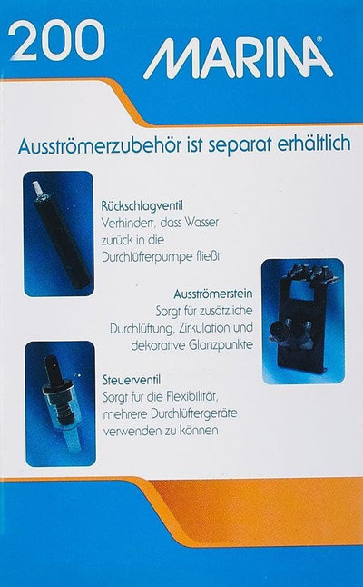 Marina 11116 Durchlüfterpumpe 200, für Aquarien bis 225L Schwarz bis 225 l, bis 225 l